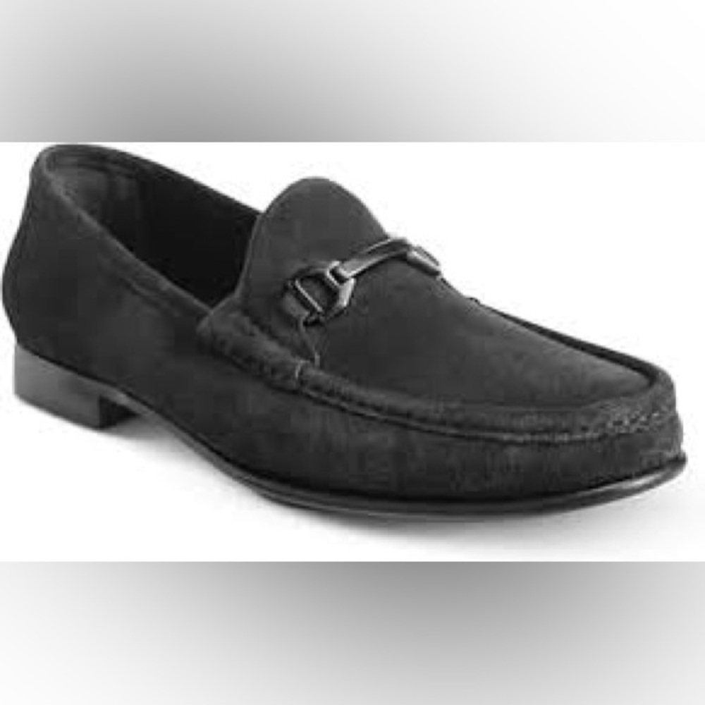 Allen Edmonds Vinci Loafers Black Fine European Suede Leather Mens Size 9.5